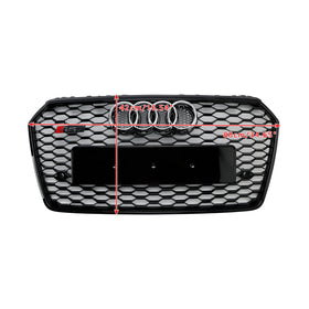 2016-2018 Audi A7 4G S7 Facelift Honeycomb Front Bumper Grill RS7 Style Black Grille - 0