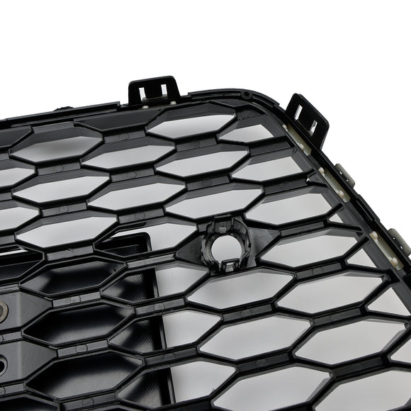 2016 2017 2018 Audi A7 / A7 Sline / S7 4G Front Bumper Honeycomb Grill RS7 Style Black Sport Mesh Grille W/ Ring Emblem