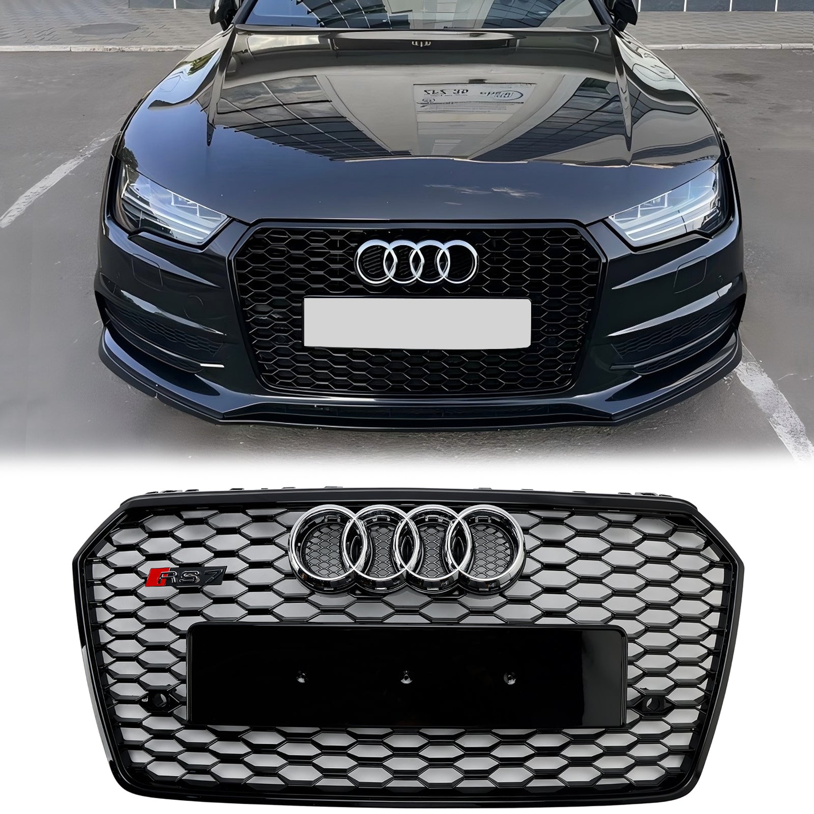 2016-2018 Audi A7 4G S7 Facelift Honeycomb Front Bumper Grill RS7