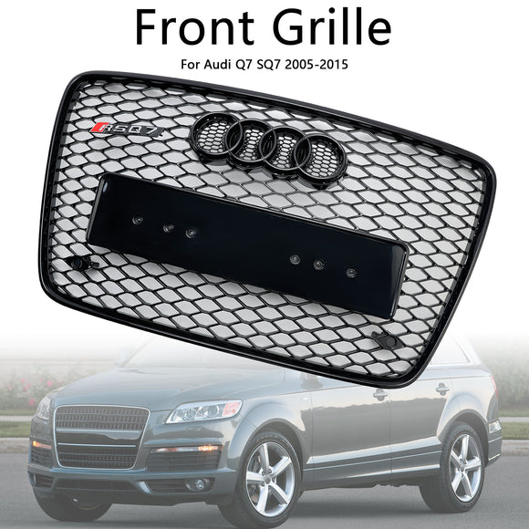 2005-2015 Audi Q7 SQ7 4L Grille d'aération de radiateur de pare-chocs avant Grille noire brillante