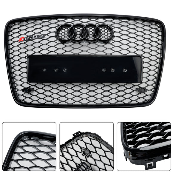 2005-2015 Audi Q7 SQ7 4L Grille d'aération de radiateur de pare-chocs avant Grille noire brillante