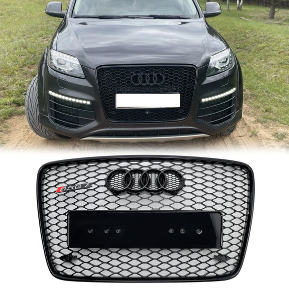 2005-2015 Audi Q7 SQ7 4L Grille d'aération de radiateur de pare-chocs avant Grille noire brillante