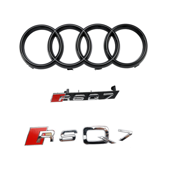2005-2015 Audi Q7 SQ7 4L Grille d'aération de radiateur de pare-chocs avant Grille noire brillante