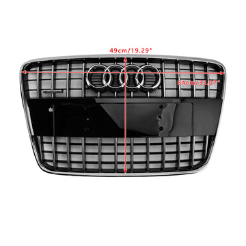 2005-2015 Audi Q7 /Q7 S Line /SQ7 Honeycomb/Slat Style Grill Radiador de entrada de aire Parrilla de parachoques delantero con emblema de anillo - 0