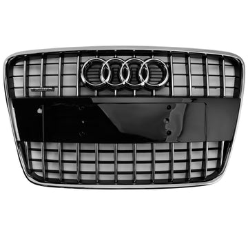 2005-2015 Audi Q7 /Q7 S Line /SQ7 Honeycomb/Slat Style Grill Radiador de entrada de aire Parrilla de parachoques delantero con emblema de anillo