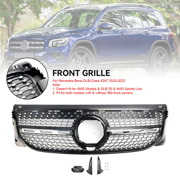 Mercedes Benz Classe GLB X247 GLB180/200/220/250 2020-2023 Griglia paraurti anteriore Griglia stile AMG nera/diamantata