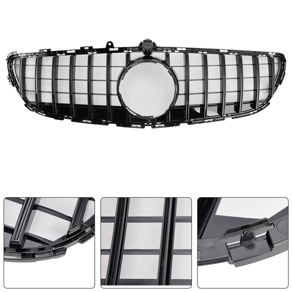 Mercedes Benz Classe CLS 2015-2018 W218 Grille de pare-chocs avant style C218 X218 GTR, calandre noire brillante