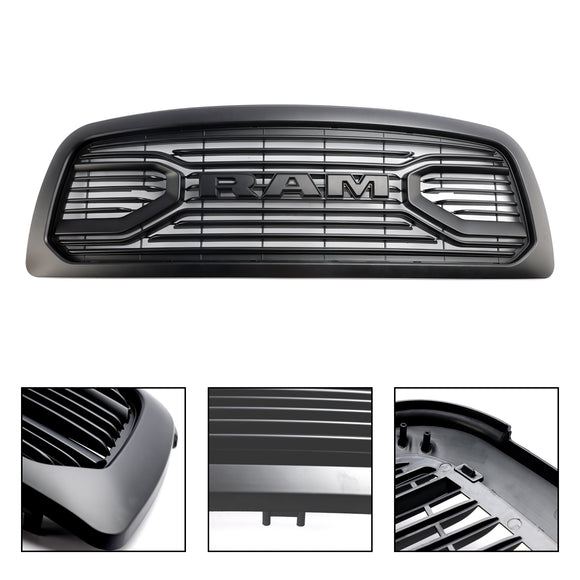 Dodge Ram 1500 2009-2012 Griglia paraurti anteriore stile Big Horn Griglia di ricambio nera opaca con luci a LED