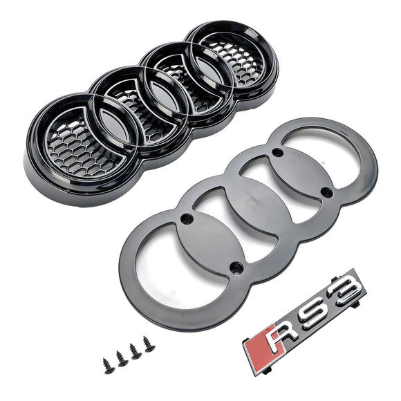 2004-2008 Audi A3/S3 8P RS3 Style Grille en nid d'abeille Noir brillant Grille de pare-chocs avant