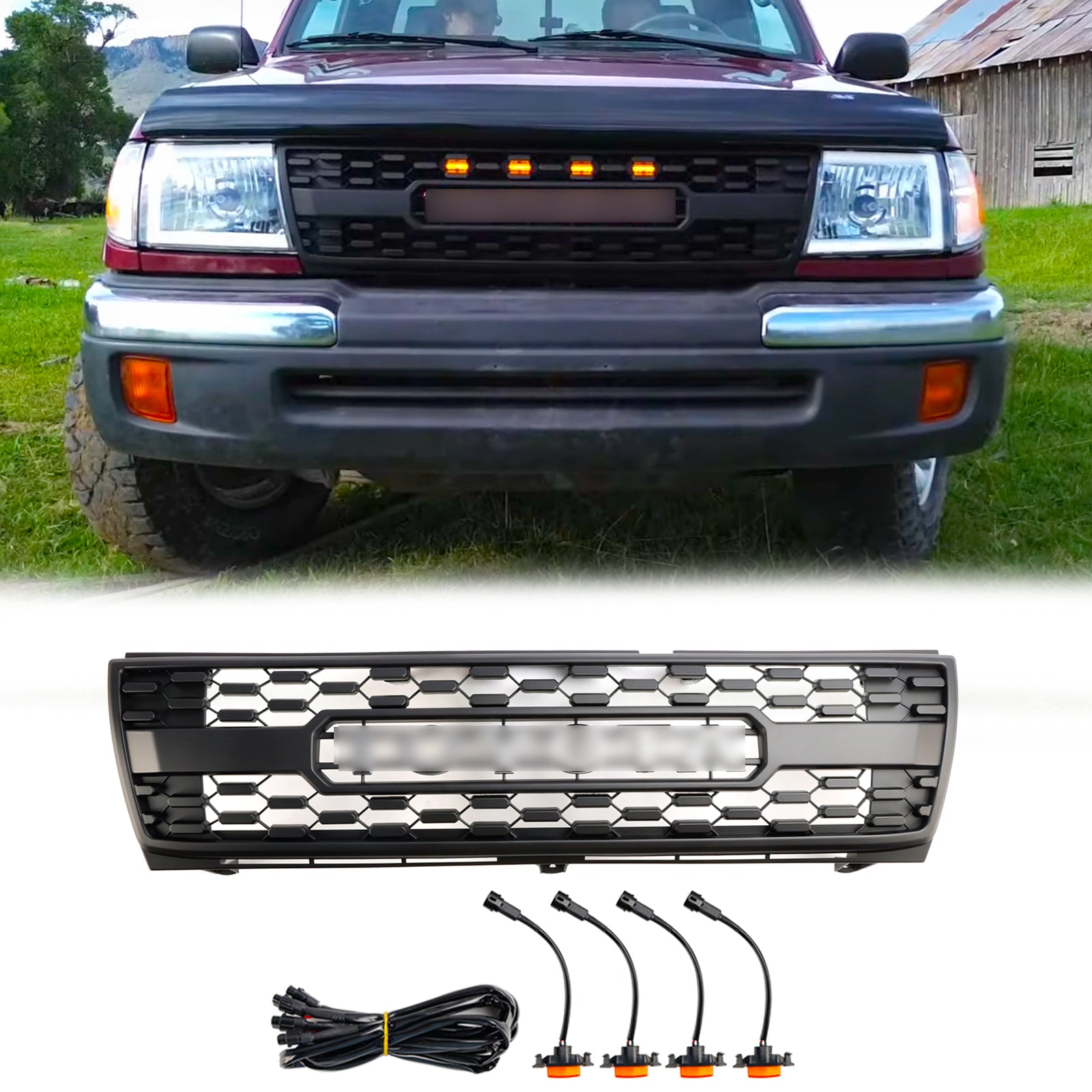 Toyota Tacoma 1997 1998 1999 2000 TRD PRO Style Matte Black Grill