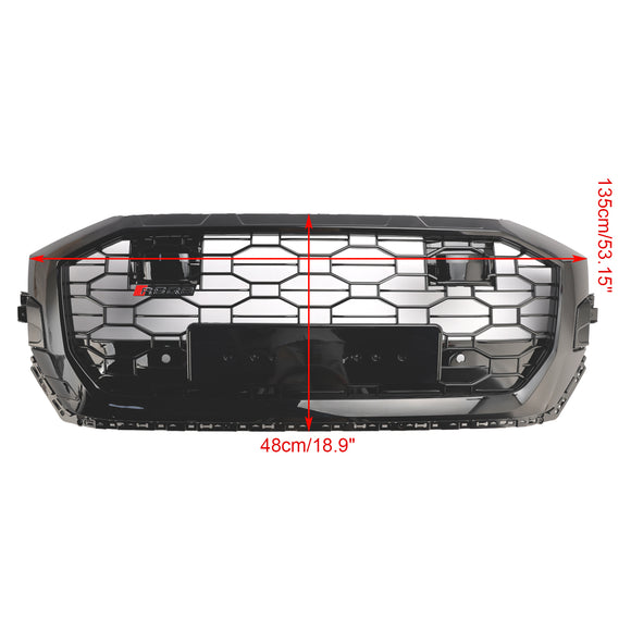Audi Q8 SQ8 2019-2023 RSQ8 Style Grille avant en nid d'abeille Grille noire brillante