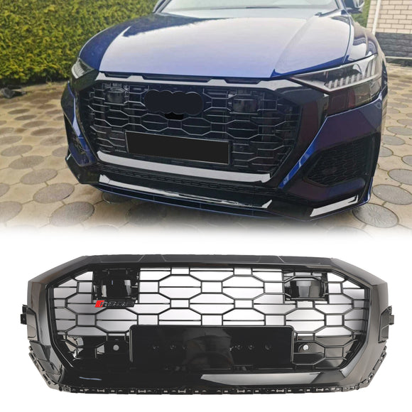 Audi Q8 SQ8 2019-2023 RSQ8 Style Grille avant en nid d'abeille Grille noire brillante