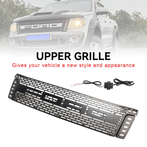 Ford Ranger T6 PX1 2012-2015 Parrilla delantera Estilo Raptor Parachoques Parrilla negra