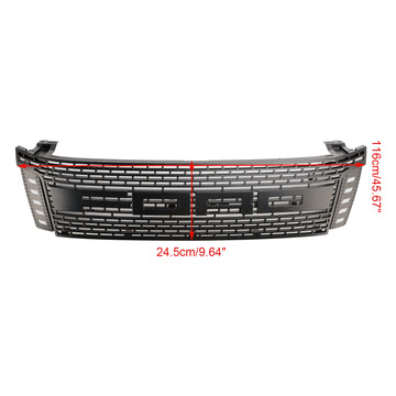 Style rapace | Ford Ranger T6 PX1 | Noir mat | 2012 2013 2014 2015 | Grille de radiateur d'admission d'air avant avec lumière LED - 0