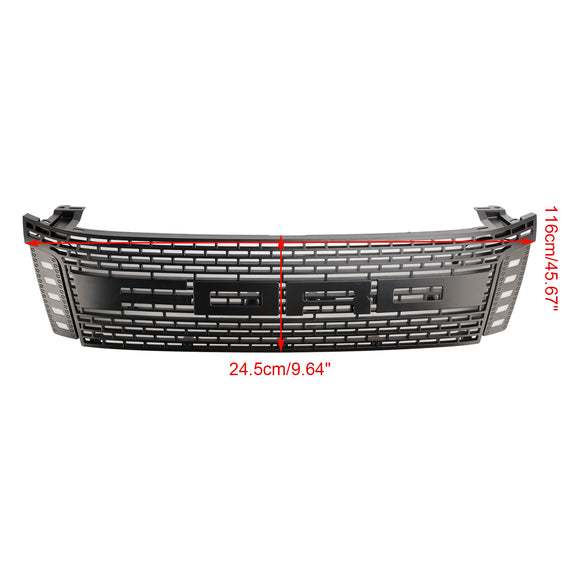 Style rapace | Ford Ranger T6 PX1 | Noir mat | 2012 2013 2014 2015 | Grille de radiateur d'admission d'air avant avec lumière LED
