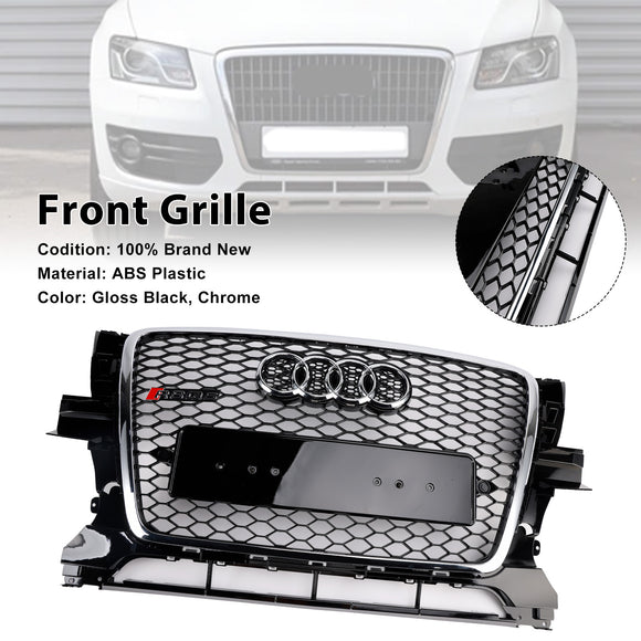 Audi Q5 SQ5 2009-2012 Chrome/Black Front Grille RS Style Honeycomb Upper Bumper Grill