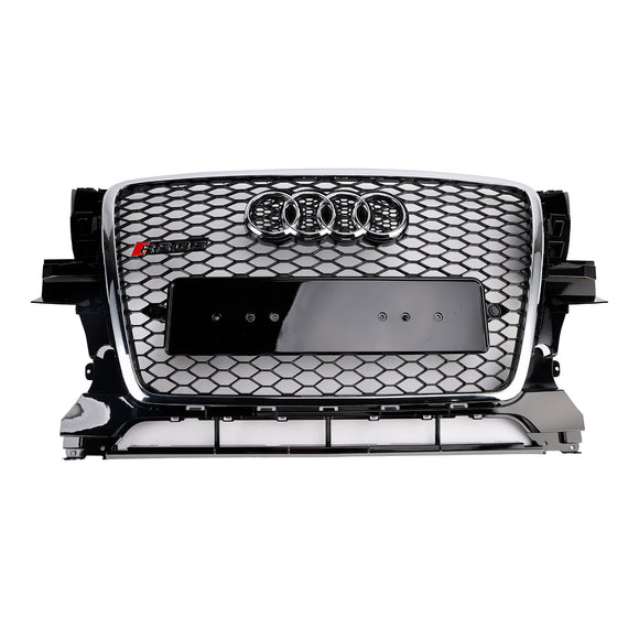 Audi Q5 SQ5 2009-2012 Chrome/Black Front Grille RS Style Honeycomb Upper Bumper Grill
