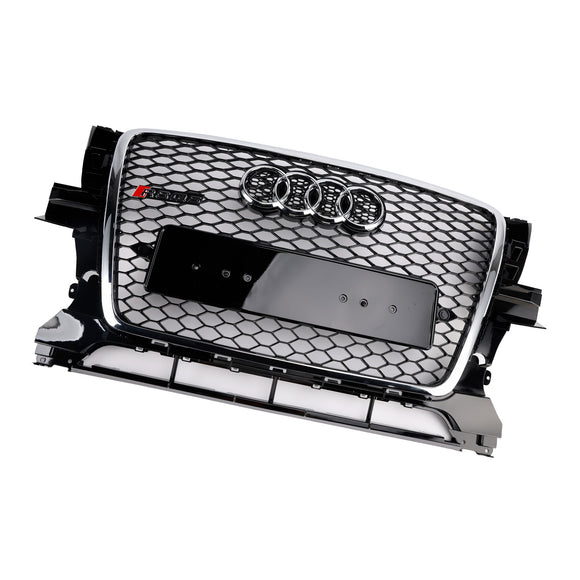 Audi Q5 SQ5 2009-2012 Chrome/Black Front Grille RS Style Honeycomb Upper Bumper Grill