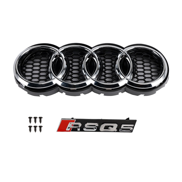 Audi Q5 SQ5 2009-2012 Chrome/Black Front Grille RS Style Honeycomb Upper Bumper Grill