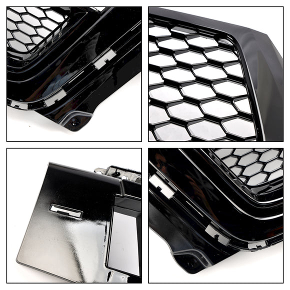 Audi Q7/Q7 S Line/SQ7 2016–2019 RSQ7 Style Frontstoßstange, Wabengitter-Grill, glänzend schwarzer Kühlergrill