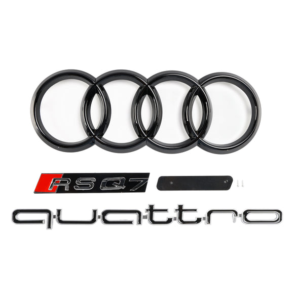 Audi Q7/Q7 S Line/SQ7 2016–2019 RSQ7 Style Frontstoßstange, Wabengitter-Grill, glänzend schwarzer Kühlergrill