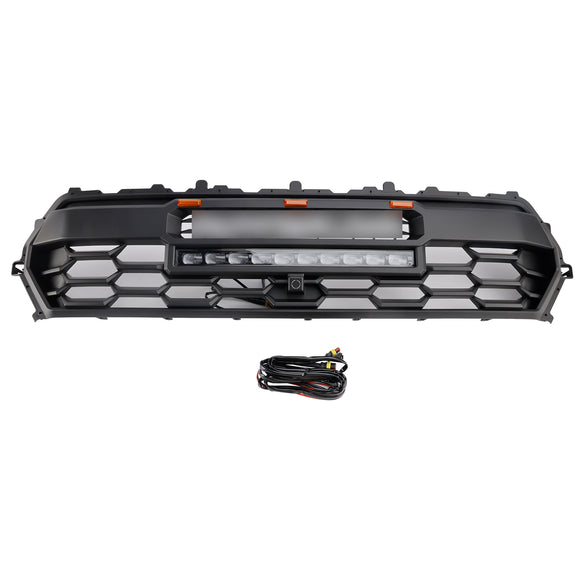 Griglia paraurti anteriore stile TRD PRO per Toyota Tacoma 2024-2025, griglia nera con LED & Barra luminosa
