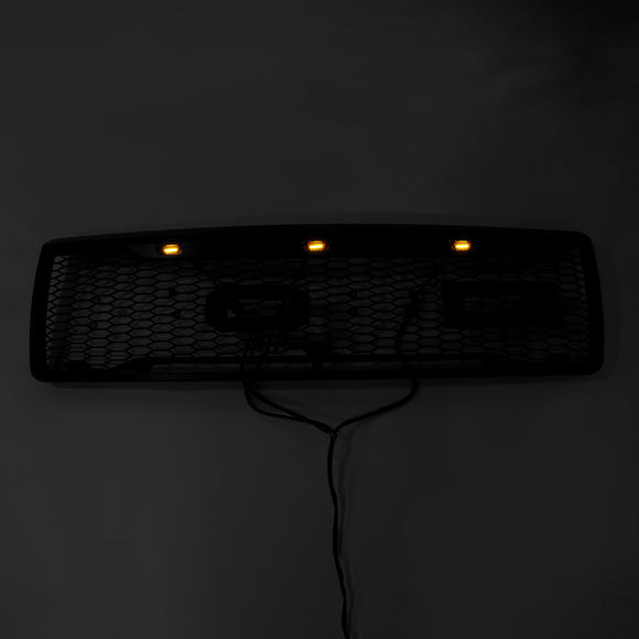 1992–1996 Ford F150 Raptor Style Grill Mattschwarzer Frontstoßstangengrill mit LED-Licht