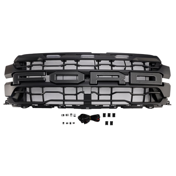 2024-2025 Ford F150 Raptor SVT Grill Pare-chocs avant Grille de remplacement noire avec lumière LED