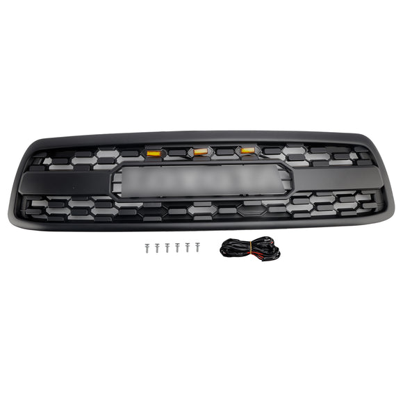 2000-2002 Toyota Tundra Front Grill Matte Black Front Bumper Grille TRD PRO Style W/ LED