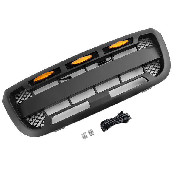 2004-2011 Ford Ranger Raptor Style Grill Pare-chocs avant Calandre noire mate avec lumière LED