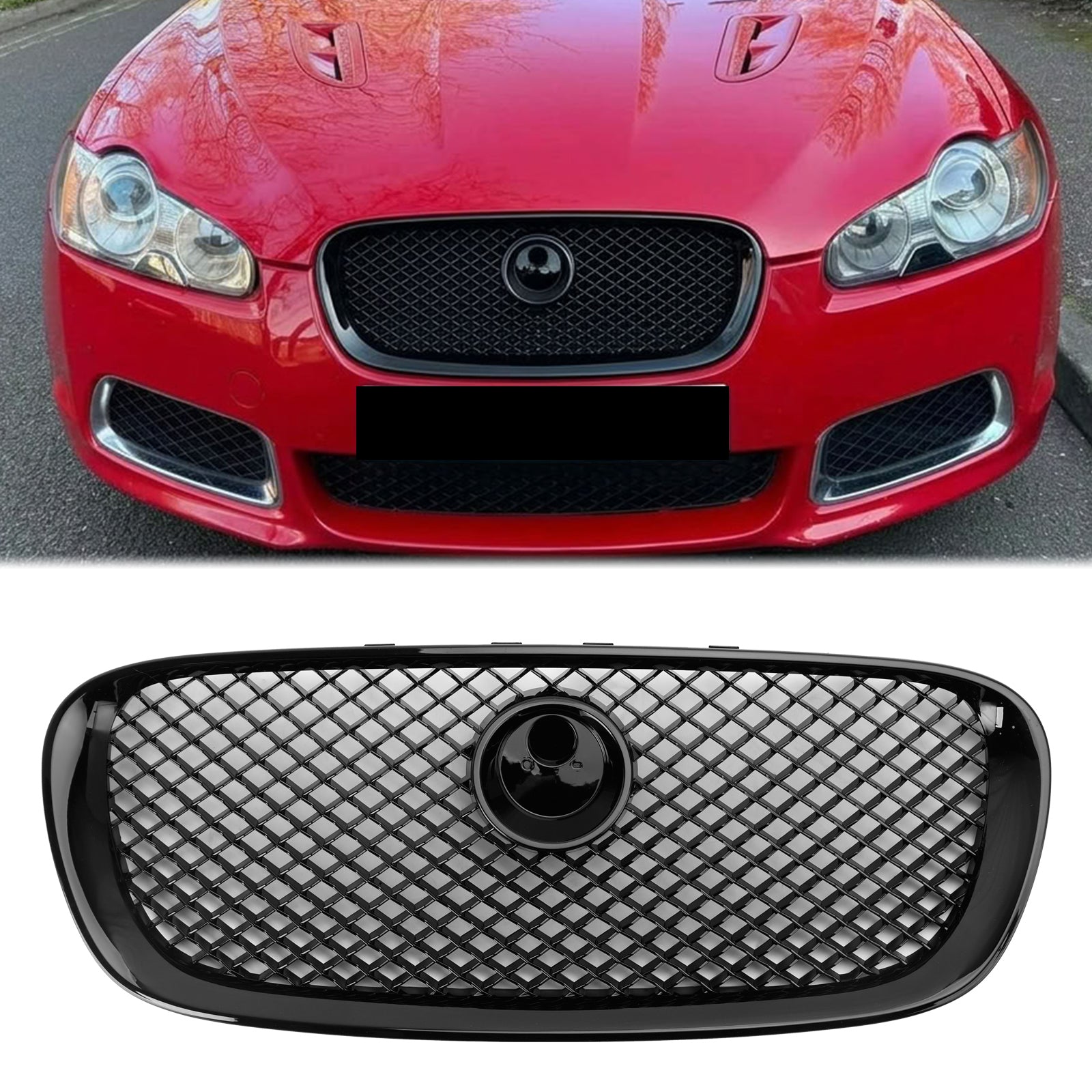 Jaguar XF 2008-2011 Front Black Grille XF-R Style Mesh Air Intake