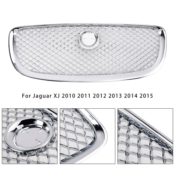 Jaguar XJ Front Bumper Grill 2010 2011 2012 2013 2014 2015 Air Intake Radiator Mesh Chrome / Black Grille