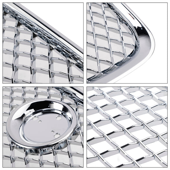 Jaguar XJ Front Bumper Grill 2010 2011 2012 2013 2014 2015 Air Intake Radiator Mesh Chrome / Black Grille