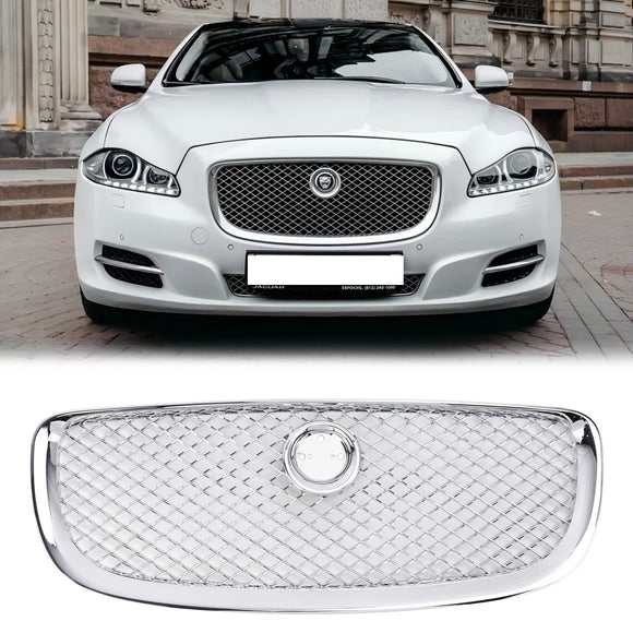 Jaguar XJ Front Bumper Grill 2010 2011 2012 2013 2014 2015 Air Intake Radiator Mesh Chrome / Black Grille