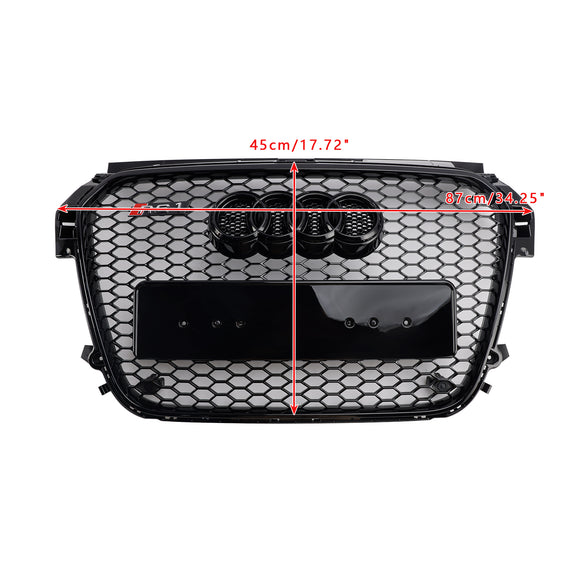 2010-2015 Audi A1 /A1 Sline RS Style Grille Gloss Black Front Bumper Honeycomb Mesh Sport Grill