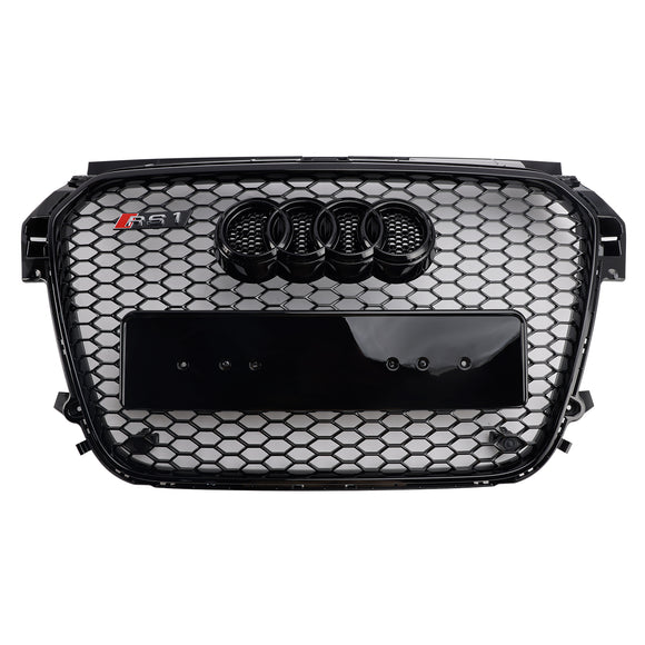 2010-2015 Audi A1 /A1 Sline RS Style Grille Gloss Black Front Bumper Honeycomb Mesh Sport Grill
