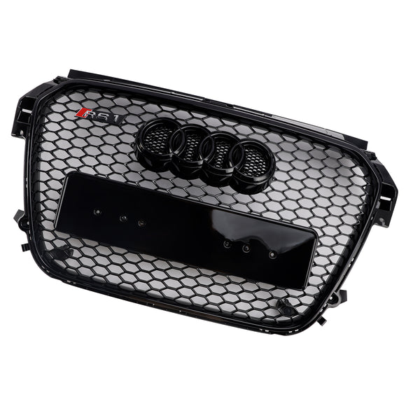 2010-2015 Audi A1 /A1 Sline RS Style Grille Gloss Black Front Bumper Honeycomb Mesh Sport Grill