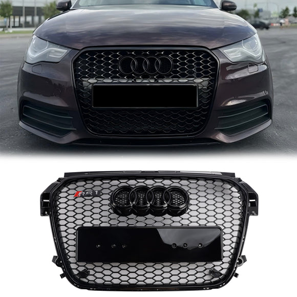 2010-2015 Audi A1 /A1 Sline RS Style Grille Gloss Black Front Bumper Honeycomb Mesh Sport Grill