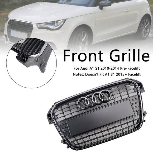 Audi A1/A1 S-Line 2010-2015 Grille de remplacement de pare-chocs avant Grille à lamelles en maille chromée
