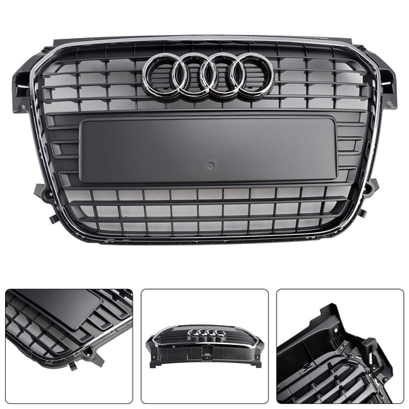 Audi A1/A1 S-Line 2010-2015 Grille de remplacement de pare-chocs avant Grille à lamelles en maille chromée