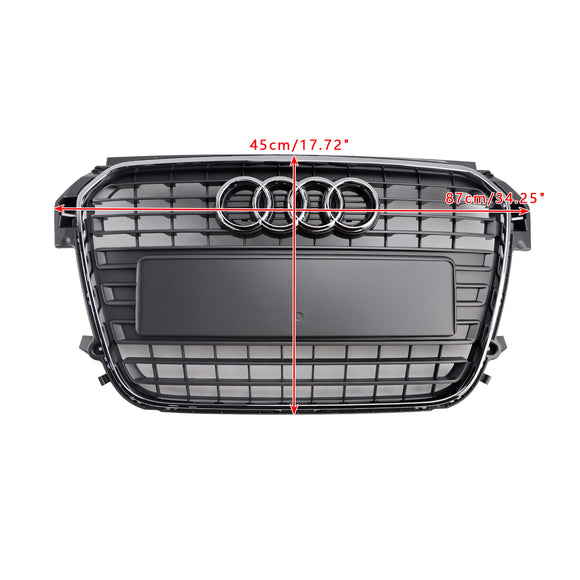 Audi A1/A1 S-Line 2010-2015 Grille de remplacement de pare-chocs avant Grille à lamelles en maille chromée