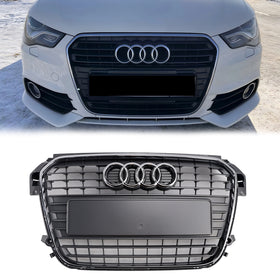 Parrilla de listones de malla cromada de repuesto para parachoques delantero de Audi A1/A1 S-Line 2010-2015