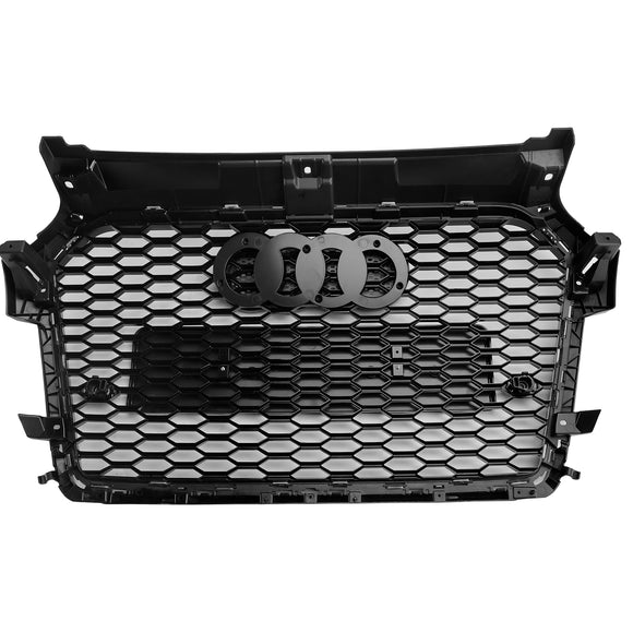 2014-2019 Audi A1 / S1 8X RS Style Grille Front Bumper Honeycomb Mesh Glossy Black Grille
