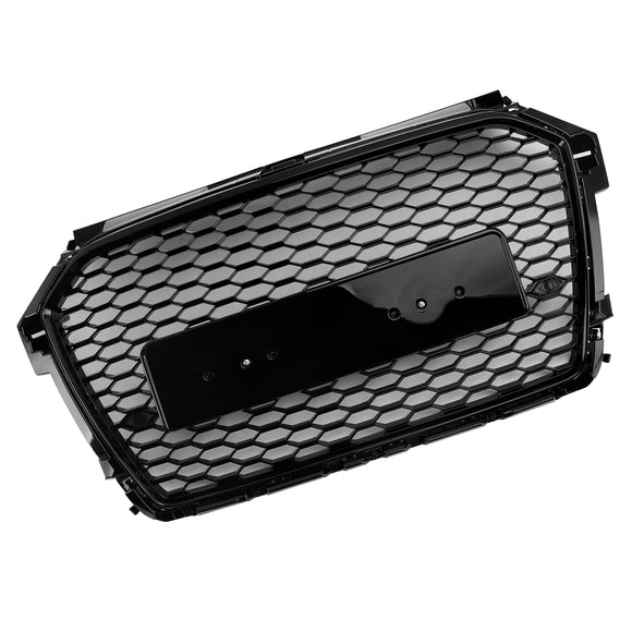 2014-2019 Audi A1 / S1 8X RS Style Grille Front Bumper Honeycomb Mesh Glossy Black Grille
