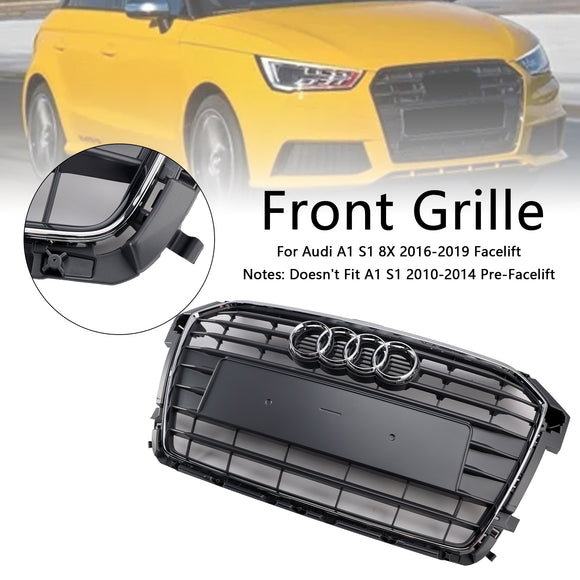 Audi A1/A1 Sline/S1 8X 2014 2015 2016 2017 2018 2019 Griglia anteriore a nido d'ape/a stecche Radiatore di aspirazione aria Griglia RS nera con anelli Audi