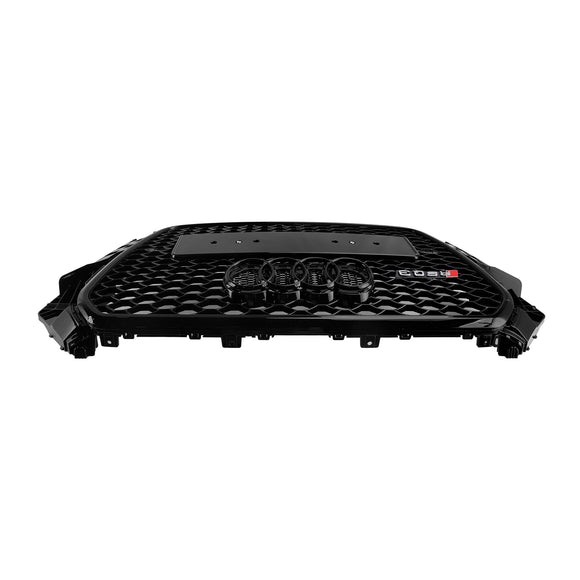 2011-2014 Audi Q3 RSQ3 Style calandre noir brillant pare-chocs avant calandre en nid d'abeille avec emblème d'anneau