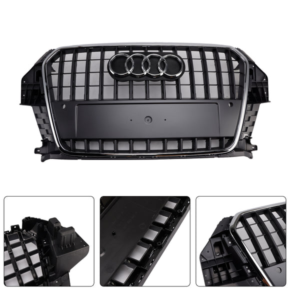Audi Q3 2011-2015 Grille de remplacement de pare-chocs avant de calandre chromée grise