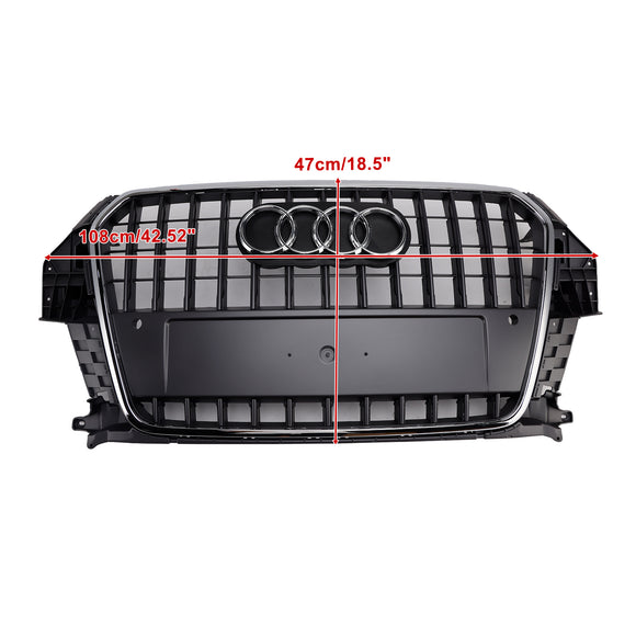 Audi Q3 2011-2015 Grille de remplacement de pare-chocs avant de calandre chromée grise