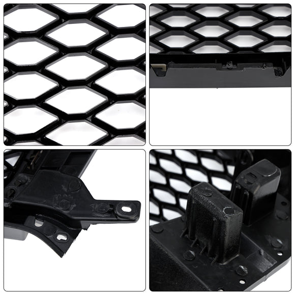 Rejilla de malla de panal delantera estilo RSQ3 compatible con Audi Q3 2011-2015 negro brillante