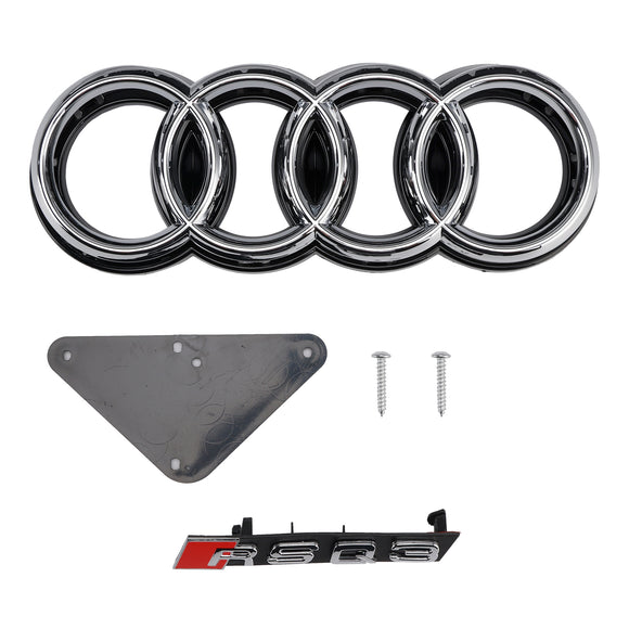 Rejilla de malla de panal delantera estilo RSQ3 compatible con Audi Q3 2011-2015 negro brillante